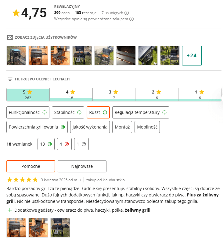 Grill Węglowy XXL z żeliwnym rusztem - PrestiloPoland