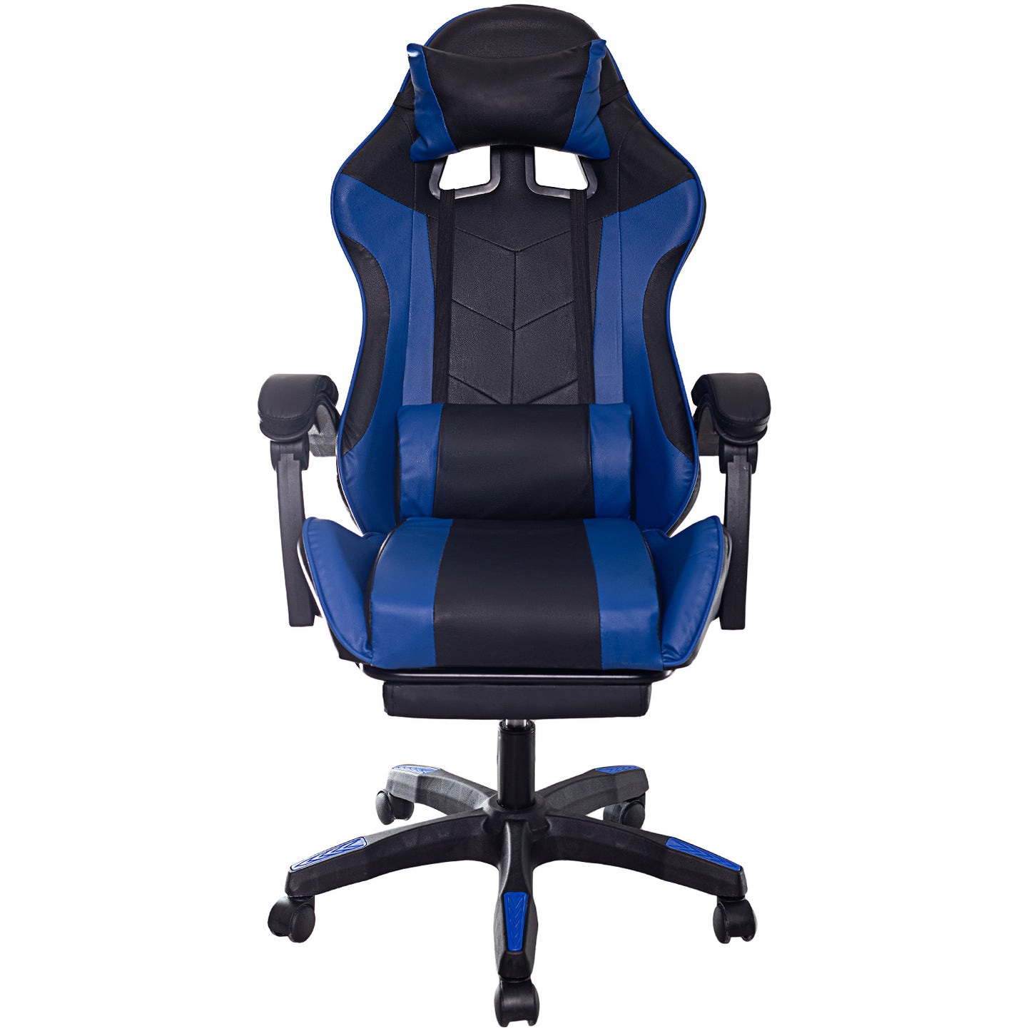 Fotel Gamingowy z podnóżkiem Niebiesko-Czarny