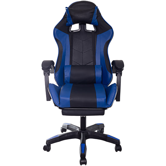 Fotel Gamingowy z podnóżkiem Niebiesko-Czarny