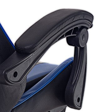 Fotel Gamingowy z podnóżkiem Niebiesko-Czarny