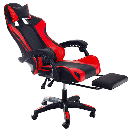Fotel Gamingowy z podnóżkiem Czerwono-Czarny