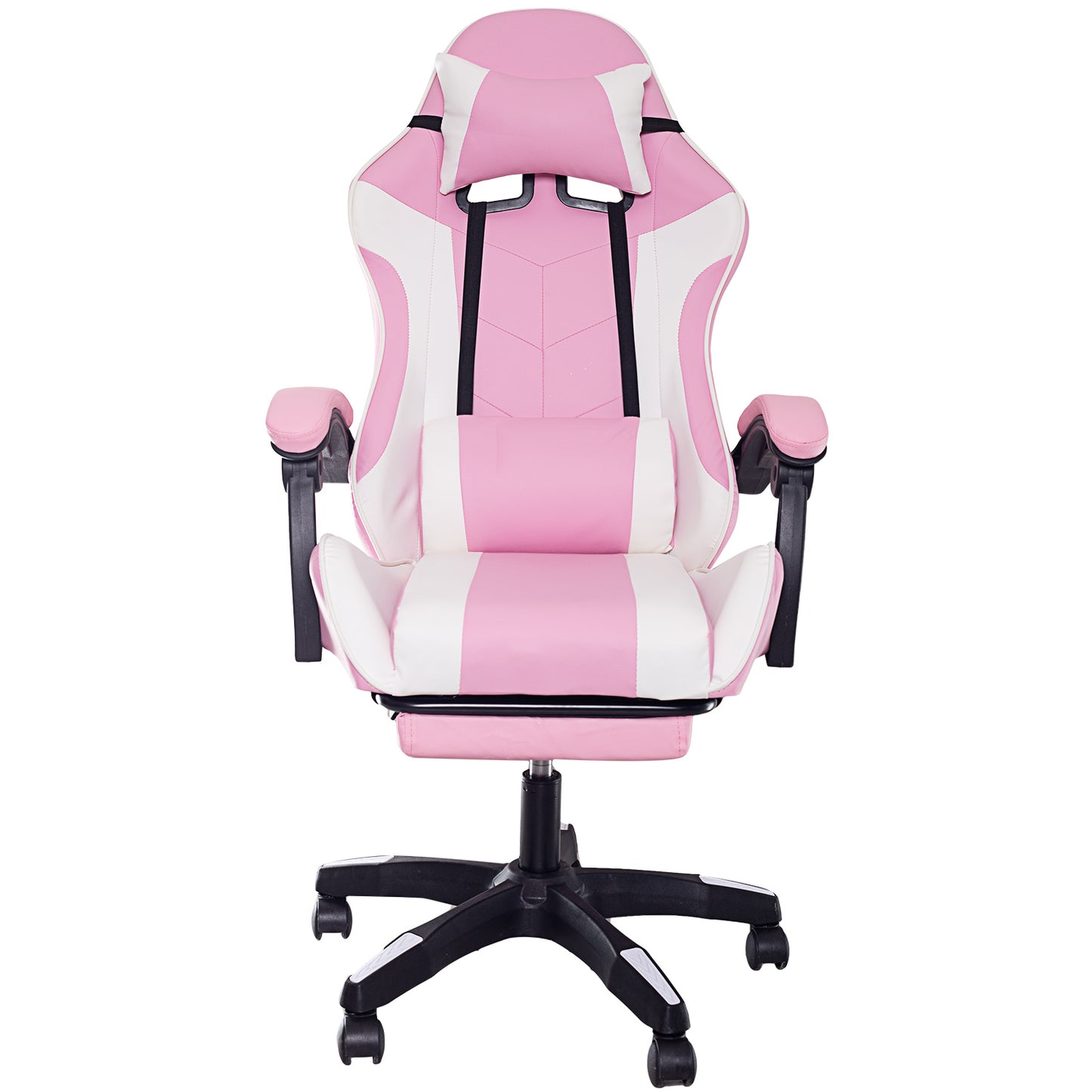 Fotel Gamingowy z podnóżkiem Różowo-Biały