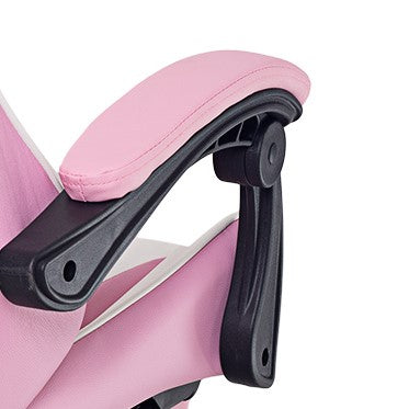 Fotel Gamingowy z podnóżkiem Różowo-Biały