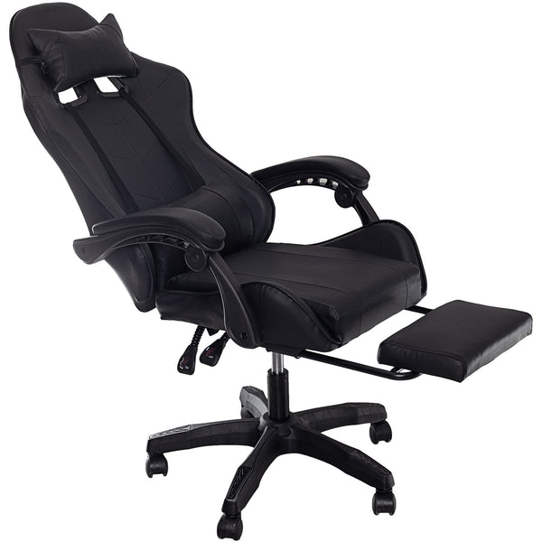 Fotel gamingowy z podnóżkiem - regulowany, ergonomiczny do pracy i grania - PrestiloPoland