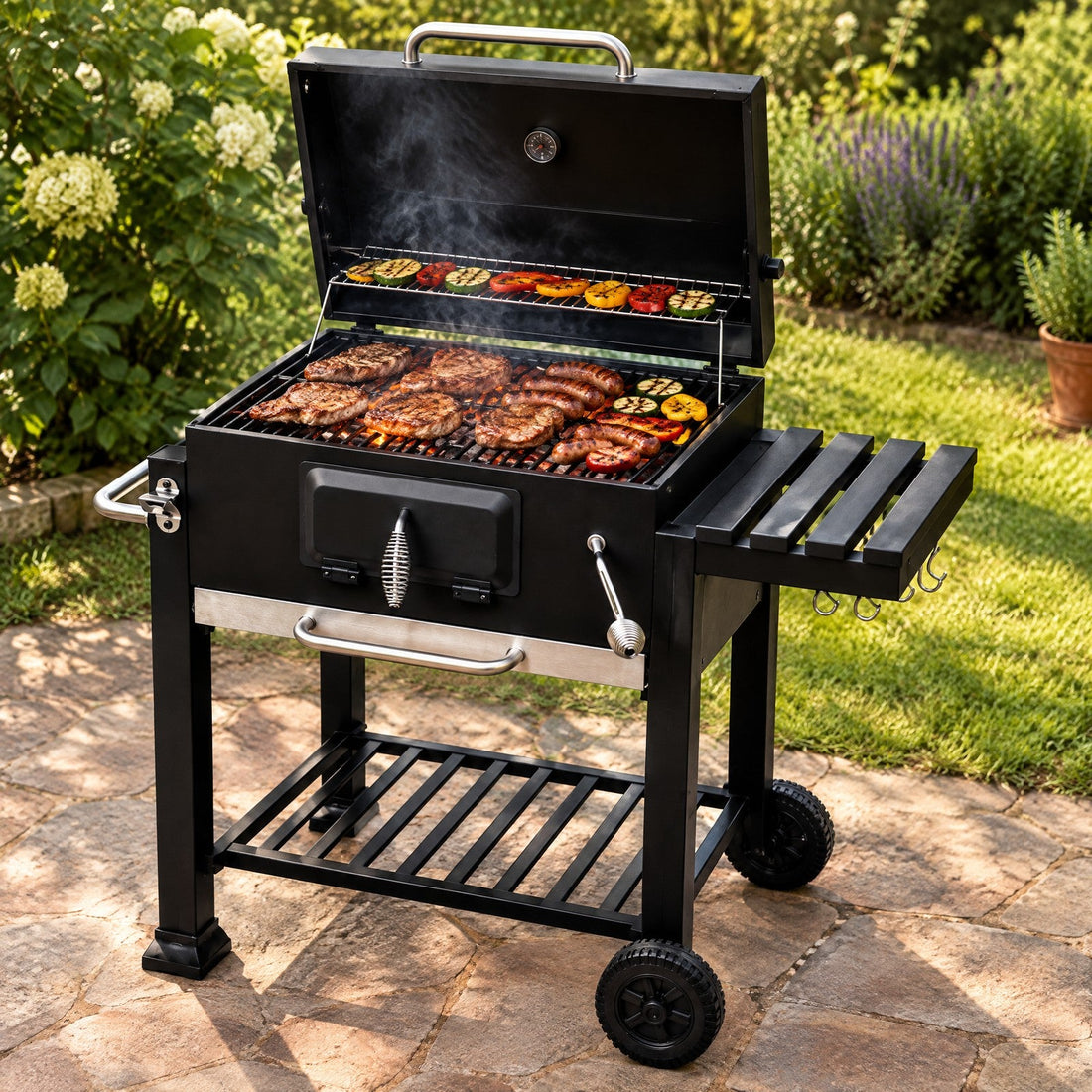 Grill Węglowy XXL z żeliwnym rusztem - PrestiloPoland