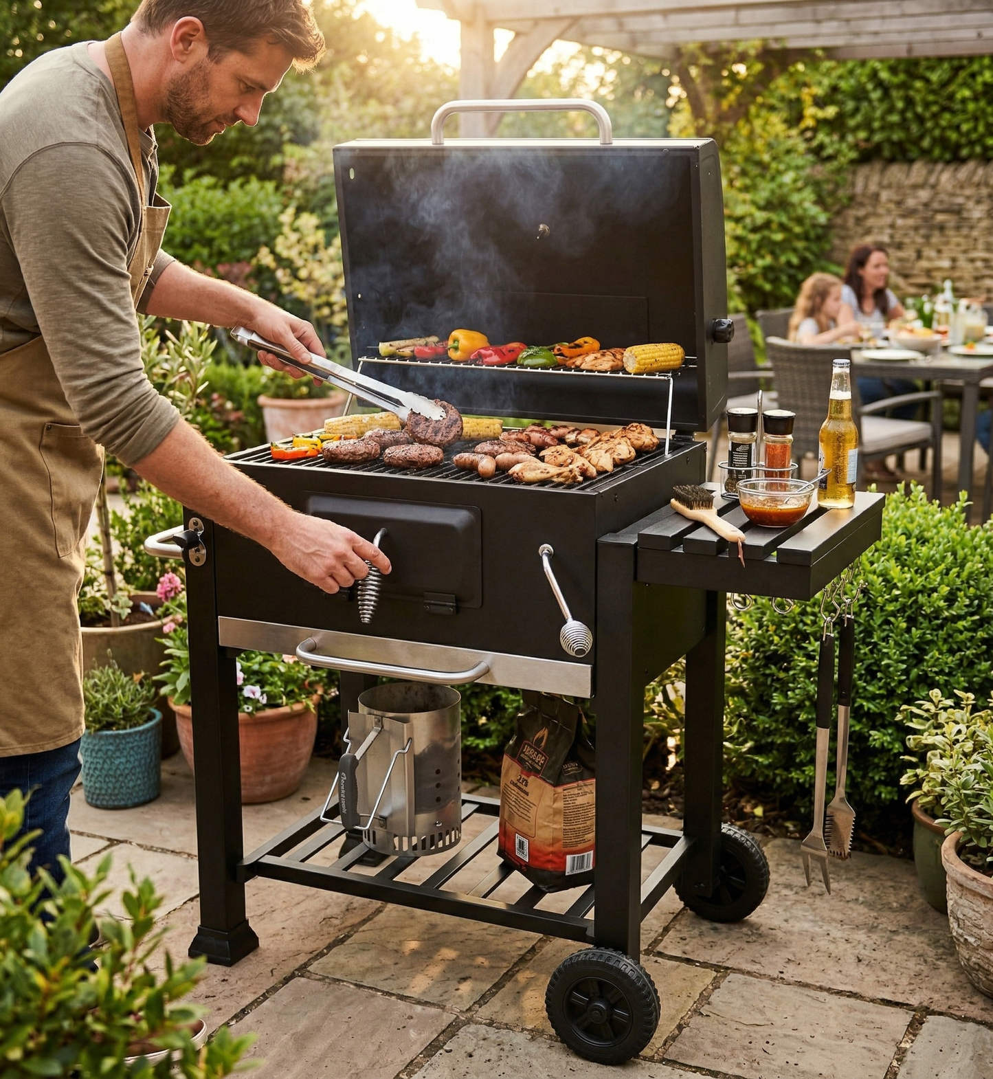 Grill Węglowy XXL z żeliwnym rusztem - PrestiloPoland